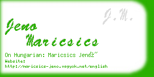 jeno maricsics business card